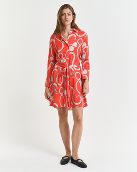 Print Hemdblusenkleid
