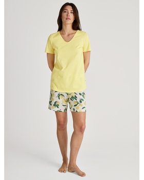 Kurzer Pyjama mit Zitronenmotiv