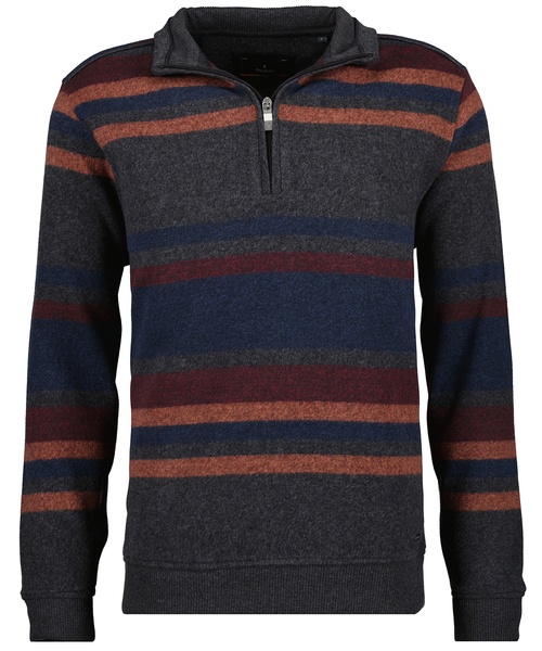 Streifen-Sweater mit Troyer-Kragen