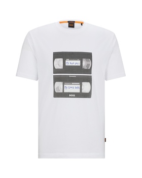 T-Shirt aus Baumwoll-Jersey mit Musik-Print