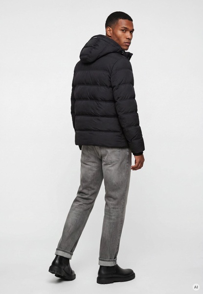 Steppjacke mit abnehmbarer Kapuze