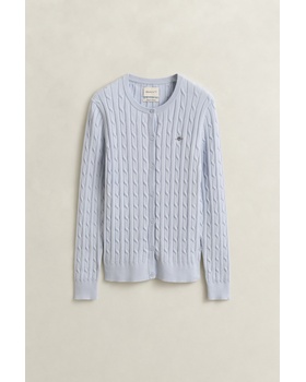 STRETCH COTTON CABLE CARDIGAN