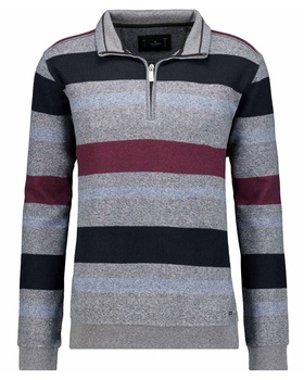 Mock neck zipper striped