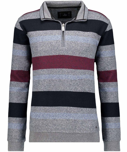 Mock neck zipper striped